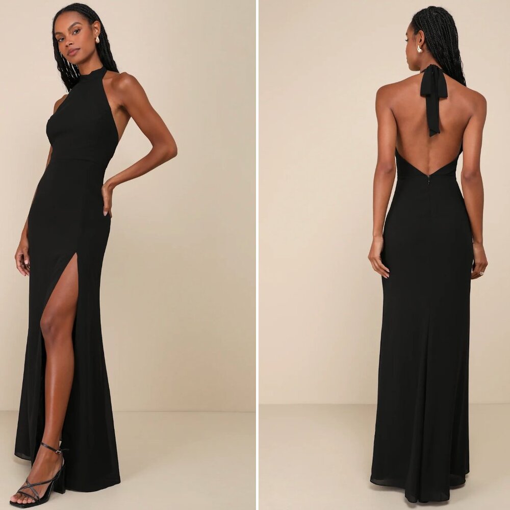 Black Halter Maxi Dress